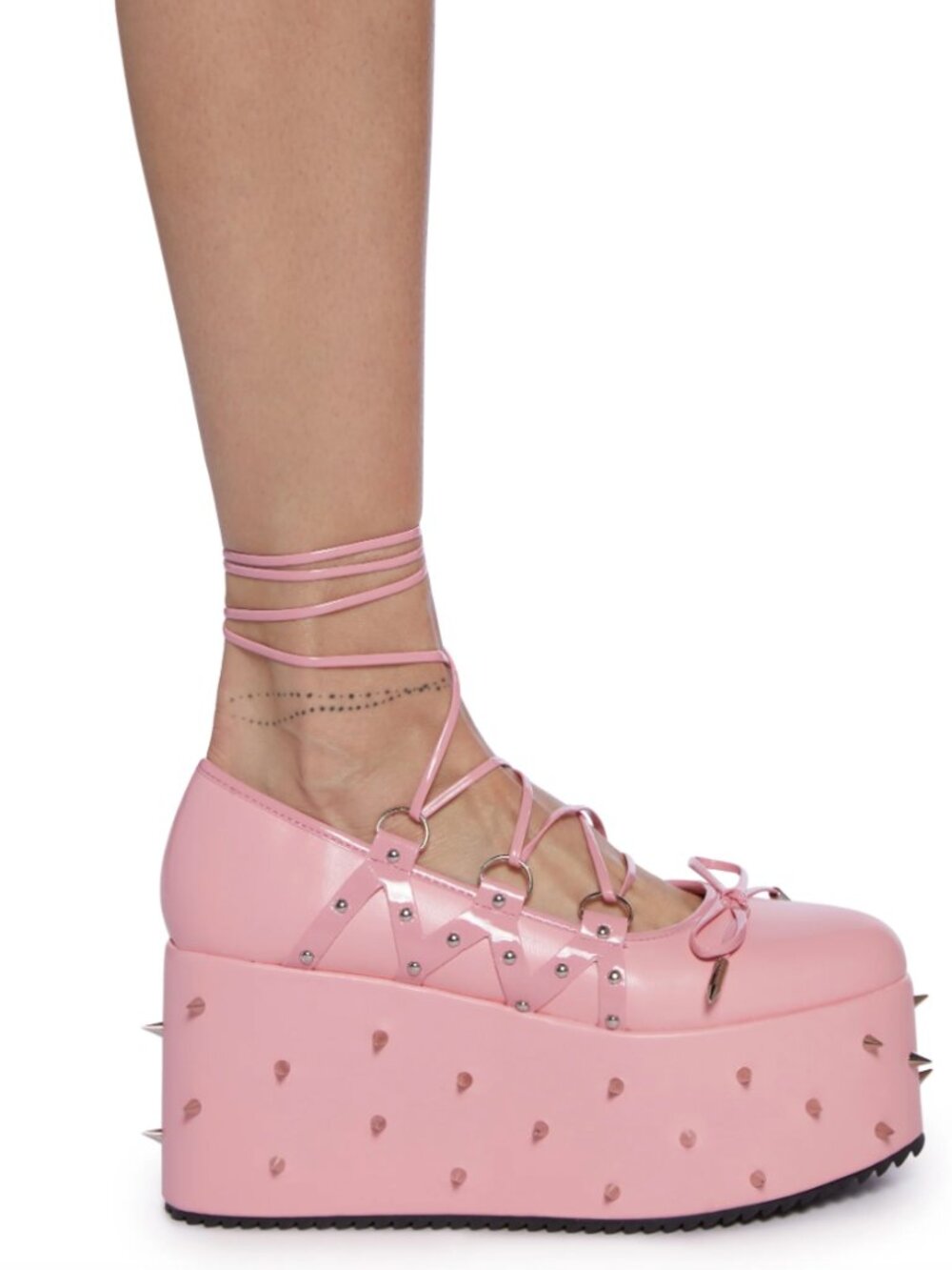 Zorina Lace-Up Platform Ballet Shoes - Pink - Size 6 - NEW